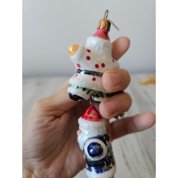Vintage radko Santa totem American star ornaments double dangling glass tree - Picture 4 of 8